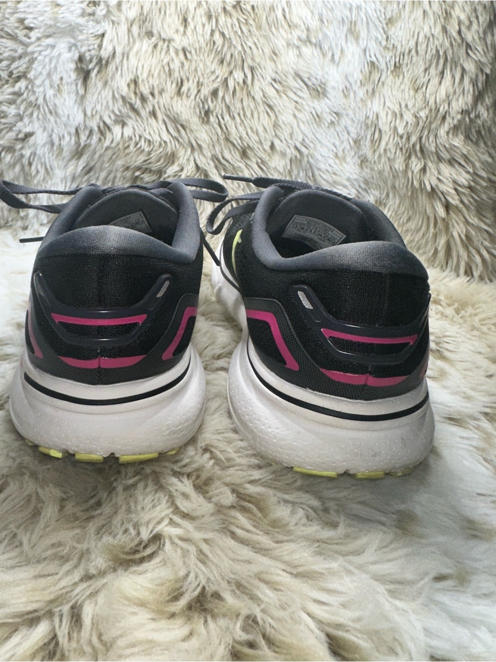 Brooks Ghost 15 Running Shoes Black Lime Pink Sneakers Women’s Size 7.5 - Picture 4 of 10